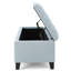 Moderne avec revêtement en tissu bleu - rangement, l 51 po x P 17,5 po H 17 po pour banc-129472035