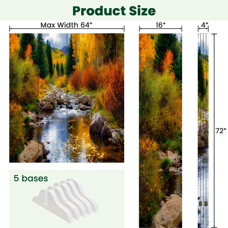 Paravent 4 panneaux à cloison pliable Royal petit ruisseau Aspen Colorado