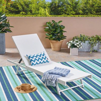 Fashionable Poolside Seat - White Mesh, Aluminum Construction Sunbathing Lounge Chair Mesh And Aluminum, Rust- Lightweight