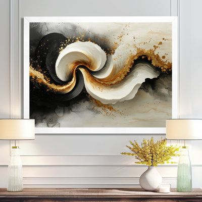 Wiegand Goldern «Transitional Waves Of Dark Liquid Ink I», reproduction sur toile encadrée transitionnelle