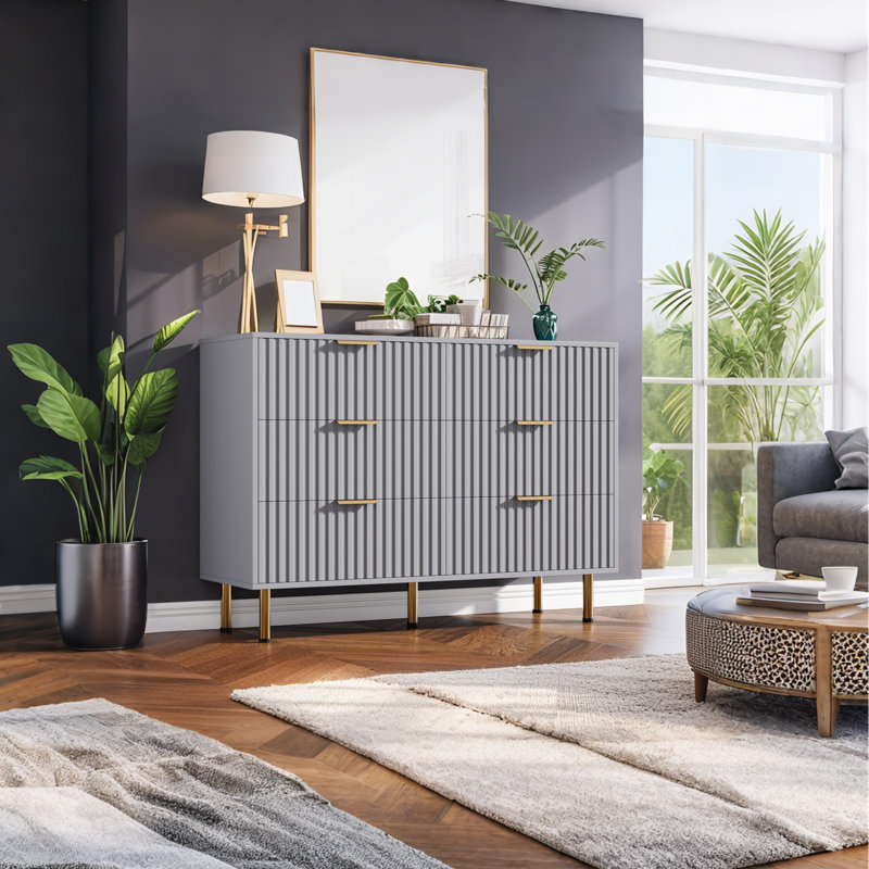 119.9cm W 6 - Drawer Chest of Drawers, Grey