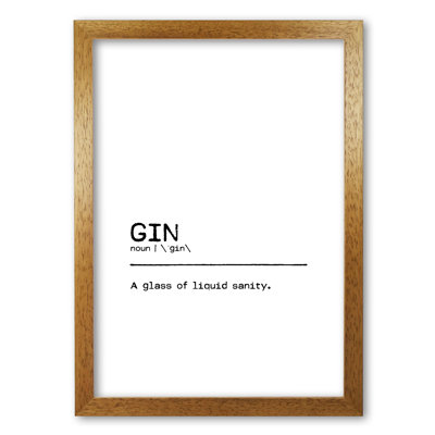 Gin Sanity 1 Piece Single Picture Frame Wall Art