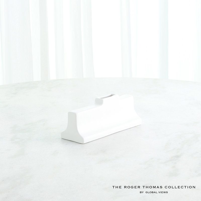 Icon Wide Vase-Matte White-Sm