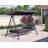 Mirga 3-seat Large Porch Swing Stand with Adjustable Backrest and Cushion and Pillows Included-160115935