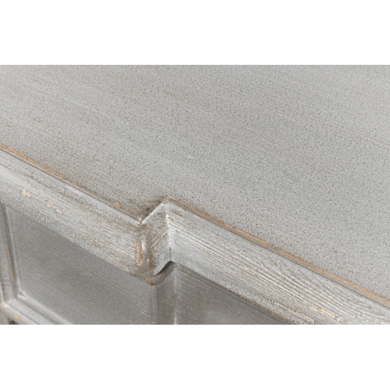 Gray Pine Antique Brass 4-Drawer Accent Chest