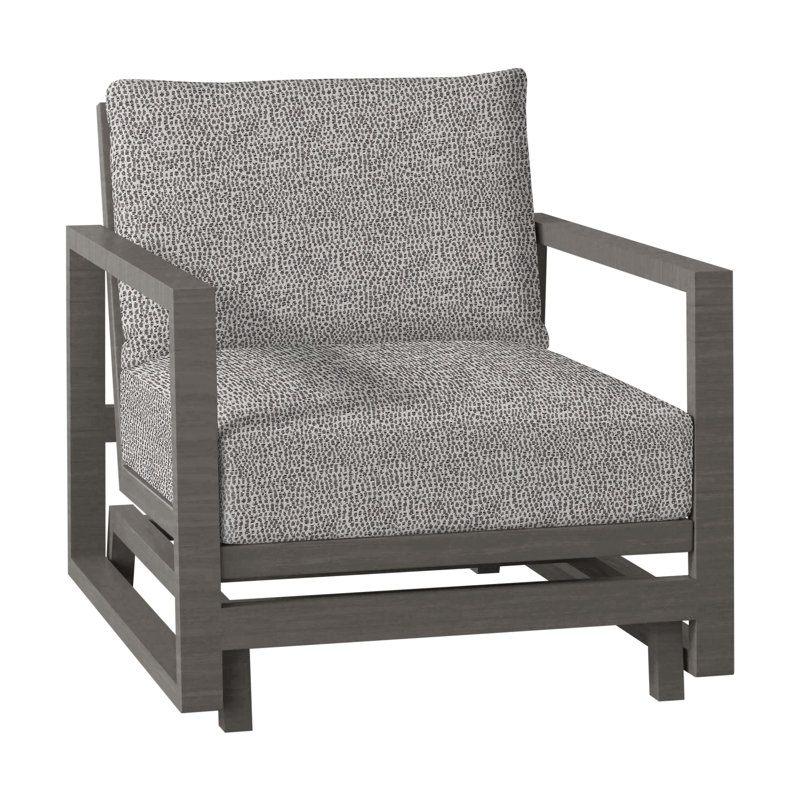 Avondale Patio Lounge Chair with Cushions, Slate Grey, No Welt, Avila Natural White