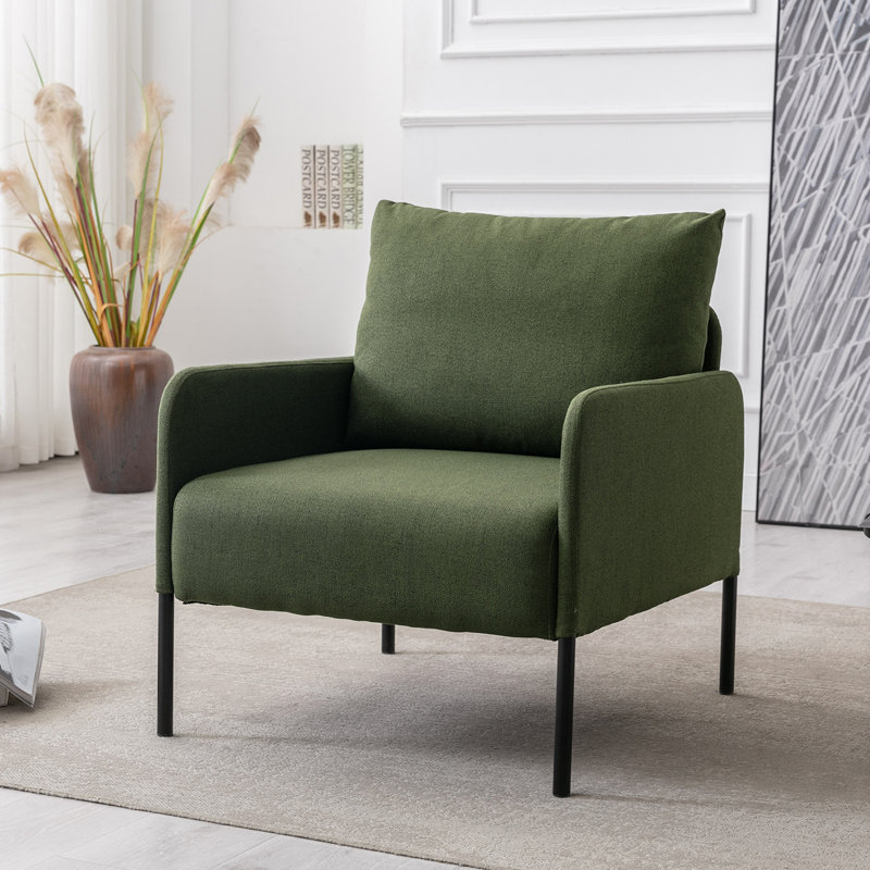 Fauteuil de 27,5 po Evrard, 100 % lin vert