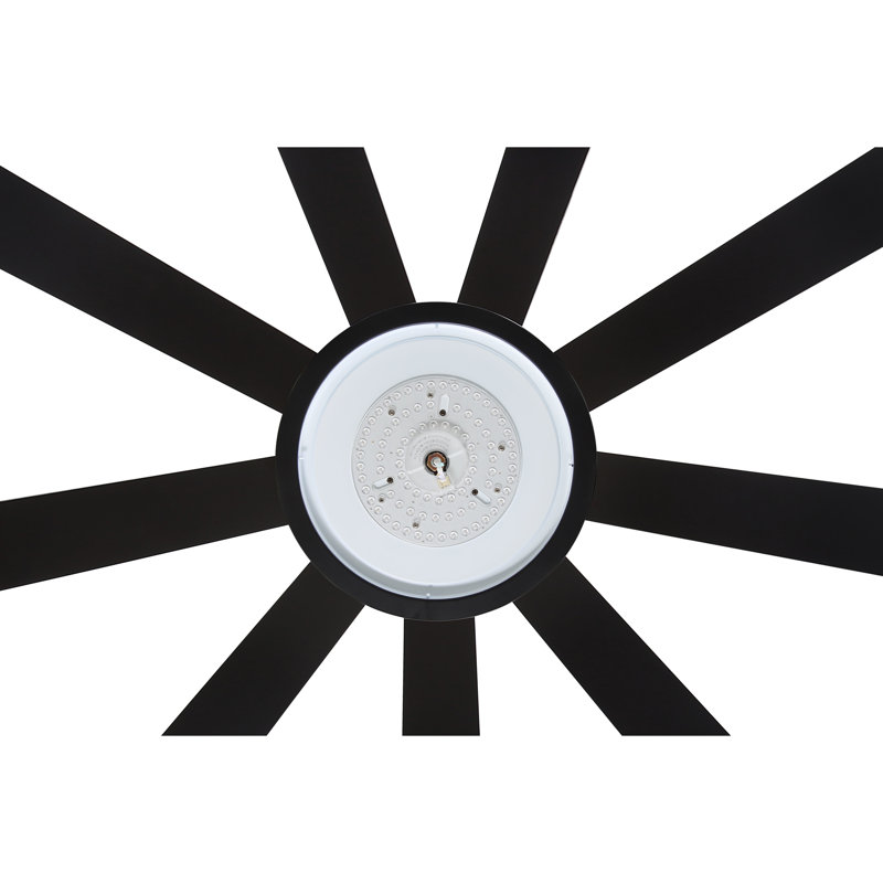 Mlian 9 Playwood Double-sided Black and Grey Wood Grain Blades 60in Ceiling Fan Large LED Dimmable Light, 6-Speed Remote Control, Reversible DC Motor,Black