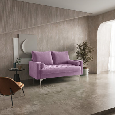 Maeesha 58" Velvet Square Arm Sofa Loveseat