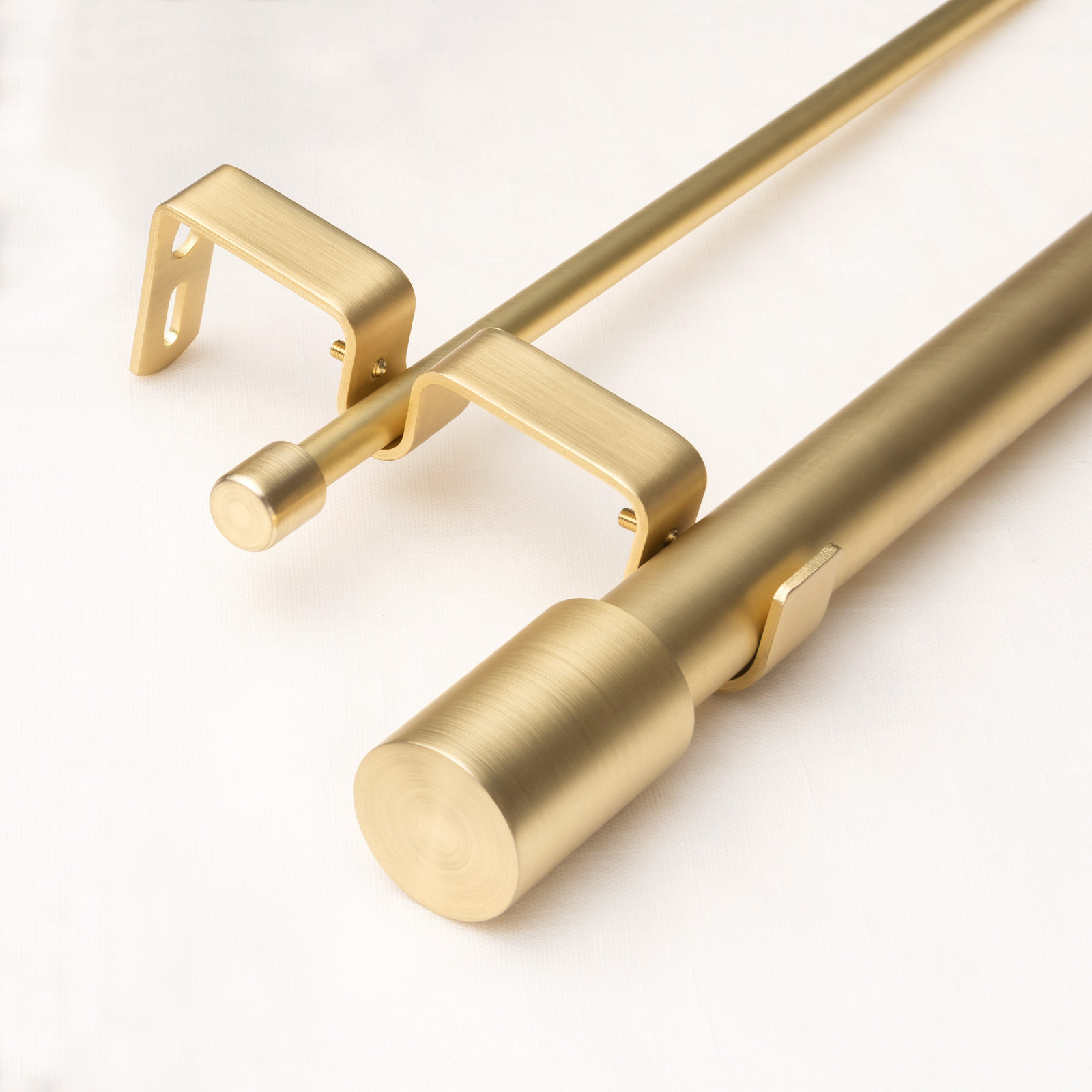 Totham Double Curtain Rod, 66" - 120", Gold