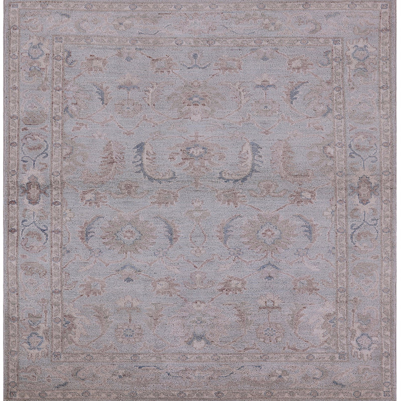 Tapis oriental gris Tristam, Carré 8 pi