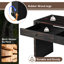 Console courbée avec rangement et 2 tiroirs, table d'entrée rustique en bois pour le couloir, le salon, noir vieilli | Idée de cadeau