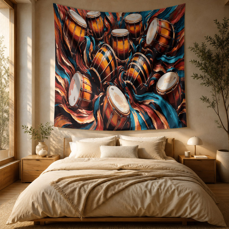Tapisserie murale «Music Congas», 88 po x 104 po