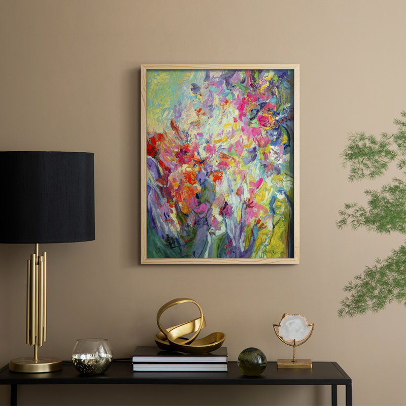«Bold Flourish I», reproduction encadrée - bois massif, Naturel, H 11 po x l 9 po