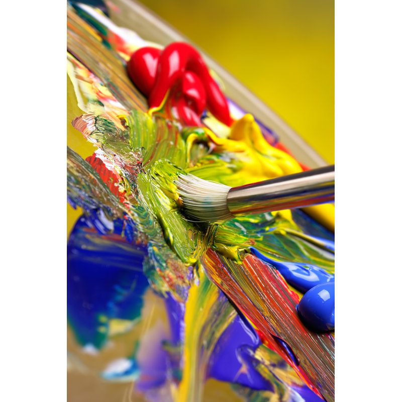 Mixing Paint - Wrapped Canvas Print, 46cm H x 30cm W x 3.8cm D