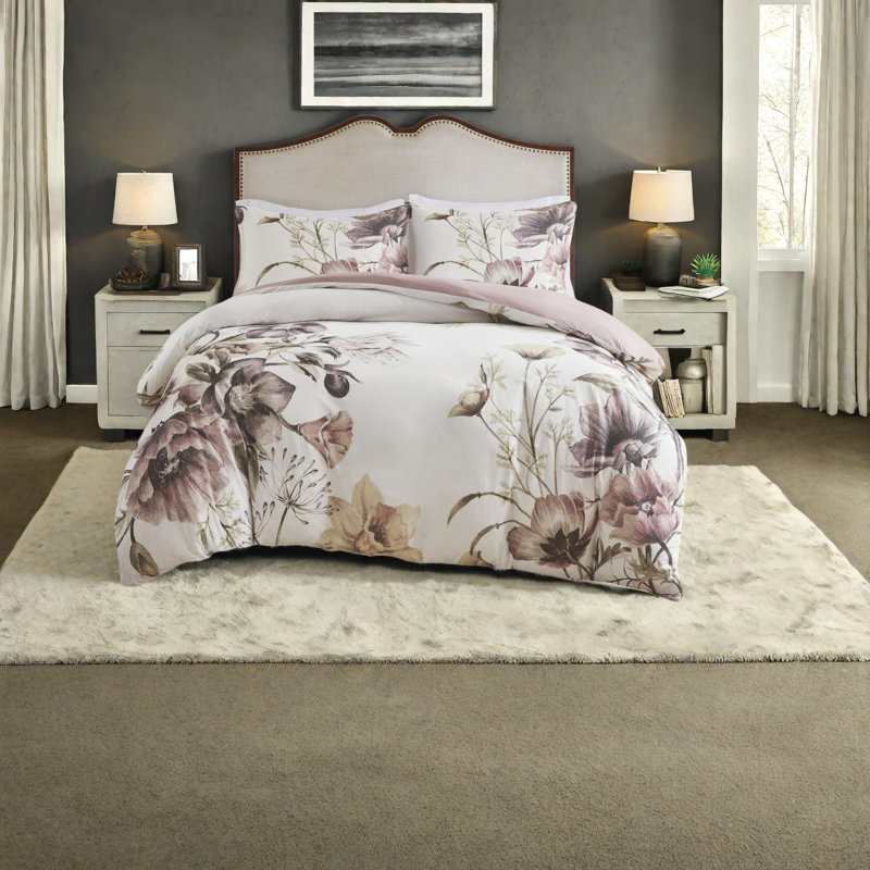 Ensembles de literie en coton élégants, motif floral, décor de chambre à coucher romantique