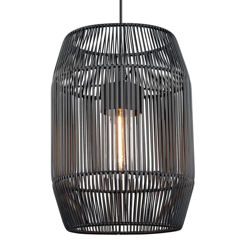 Cirebon 1 - Light LED Outdoor Pendant Outdoor Lighting, Black Composite Wicker