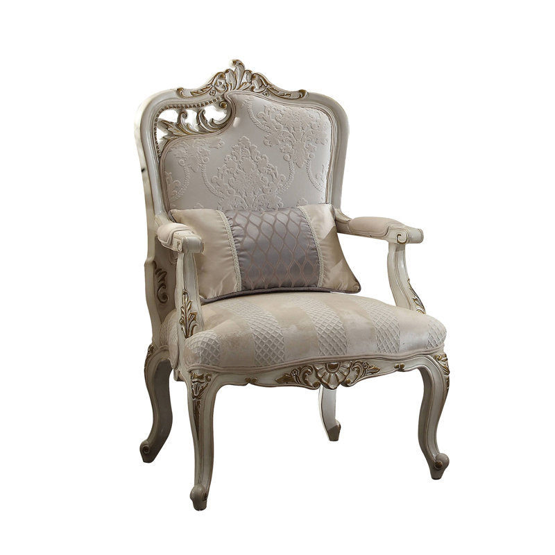 Picardy 27 Wide Left Facing Leaf Armchair, Antique Pearl Fabric