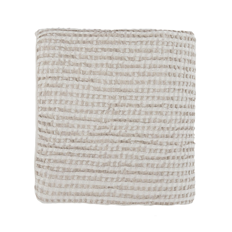 Colmar 4-Piece Linen Blend Quilt Set, Natural, King Quilt + 3 Euro Shams