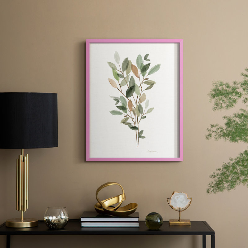 «Leafy Botanical II», reproduction encadrée - bois massif, H 30 po x l 24 po, Rose