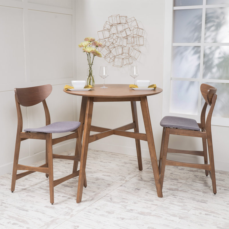 2 - Person Four Leg Dining Set, Dark Gray
