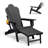 Folding Outdoor Adirondack Chair With Ottoman,HDPE All-Weather Folding Fire Pit Chair,  Ergonomic Design Patio Lawn Chair For Outside Deck Garden Backyardf Balcony,Black-963076794