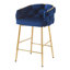 Ensemble de 2 tabourets de comptoir de 28 po, ensemble de 2 tabourets de comptoir bleu foncé avec structure en fer, dossier et coussin moelleux, repose-pieds, convient à la cuisine / chambre à coucher / salle à manger.-663698110