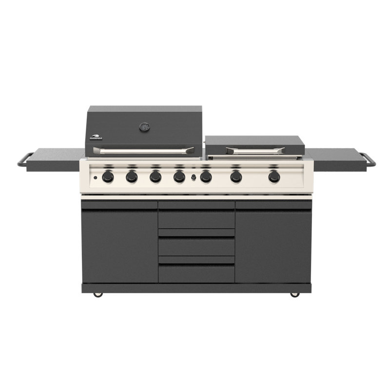7-Burner Premium Outdoor Kitchen Suite | 87,600 BTU Stainless Steel Gas Grill with Infrared & Griddle | Ultimate Backyard Entertaining Station