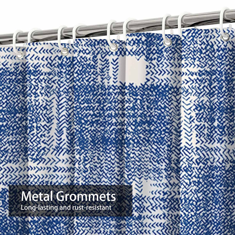Rideau de douche imperméable en batik japonais avec 12 crochets, L 72 po x l 78 po
