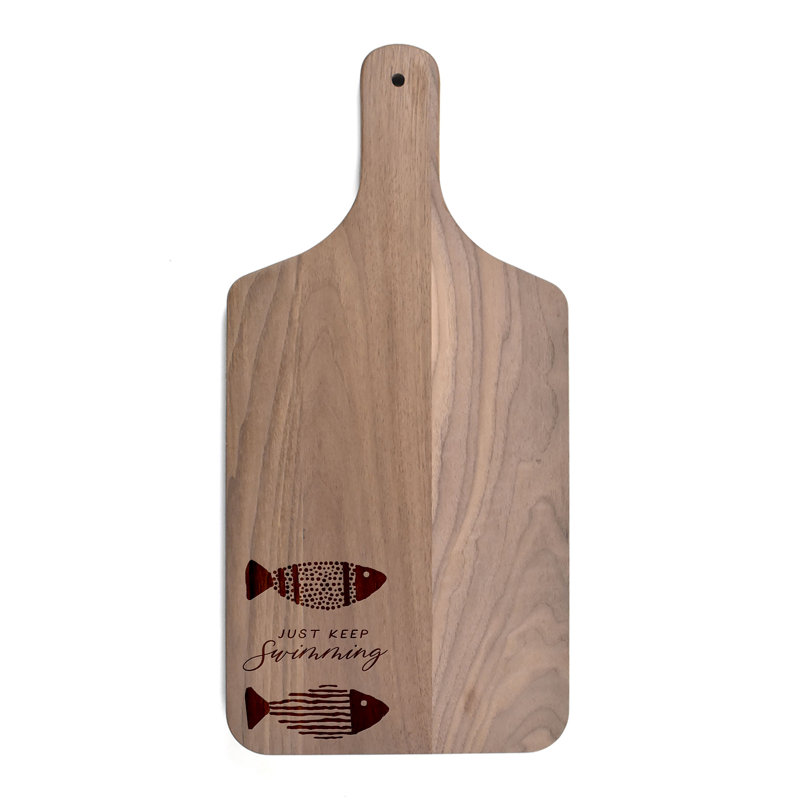 Just Keep Swimming Cutting Board, Walnut