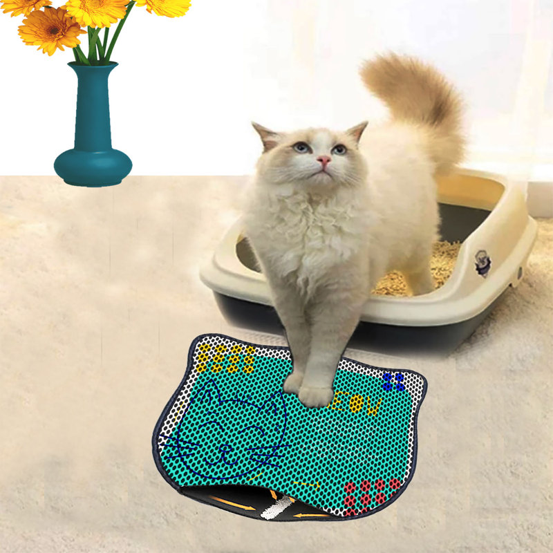 Durable Cat Litter Mat, 15.7 x 19.7 inches | 50% PVC / 50% Polyester, Machine Washable & Vacuum Friendly | Perfect for Easy Cleanup, Non-Slip Design to Keep Your Home Clean & Fresh, Ideal for Pet Owners