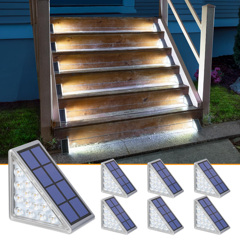 Marchepieds solaires pour l'extérieur, paquet de 6, Lumière blanc froid