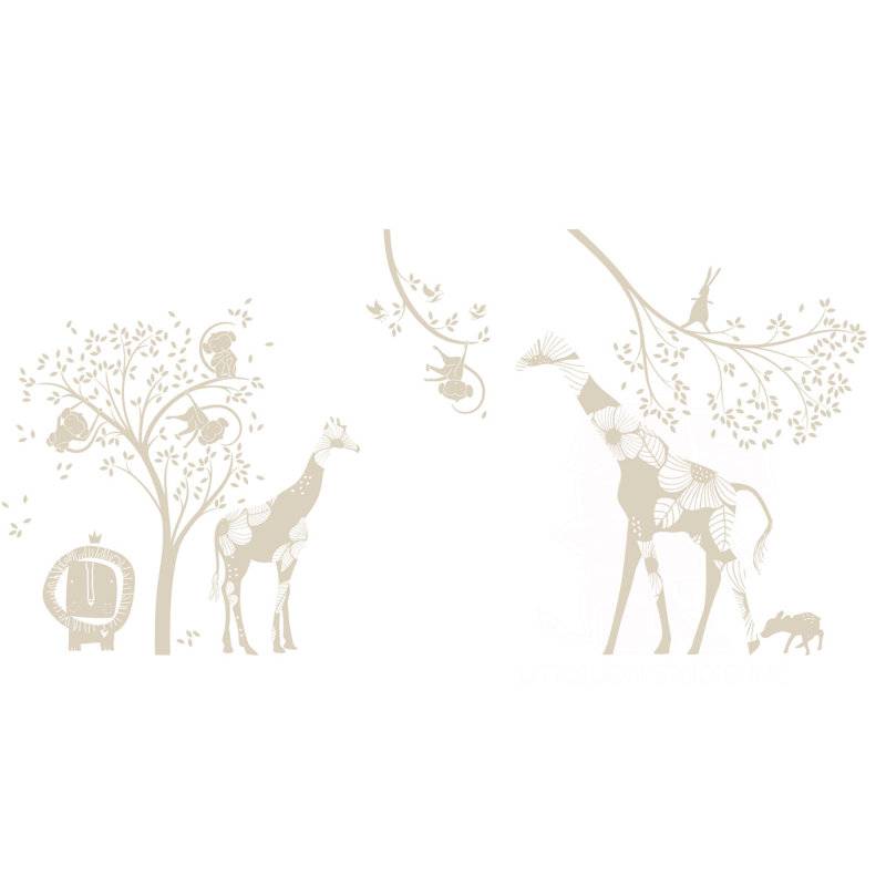 Décalcomanie murale jungle baby, Beige clair