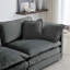 Fauteuil club en chenille - siège rembourré gris