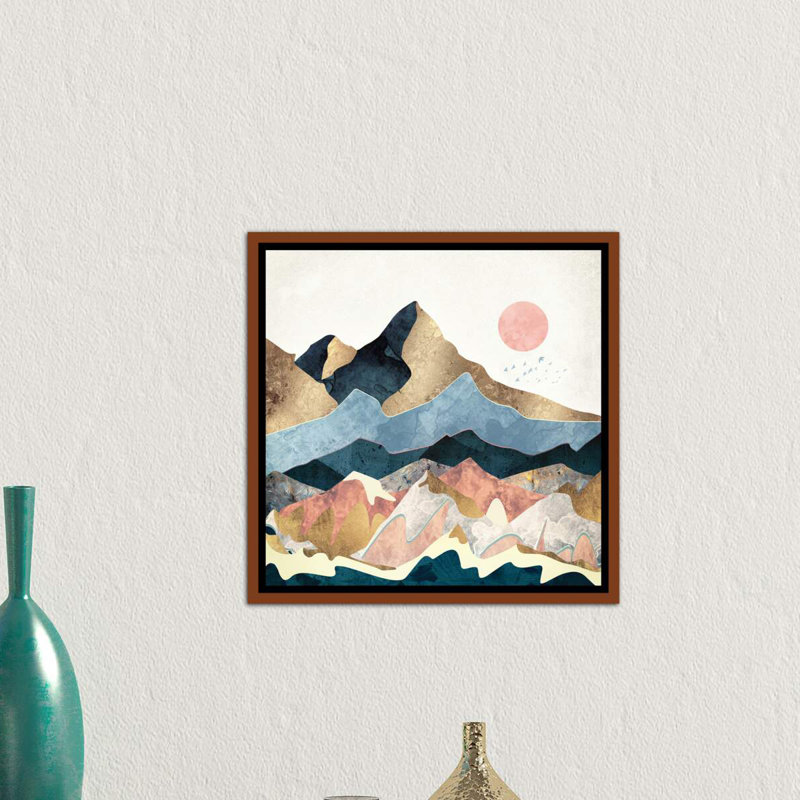 « golden peaks » par spacefrog designs-impression, H 37 po x l 37 po x P 1,5 po, Toile avec cadre en bois brun
