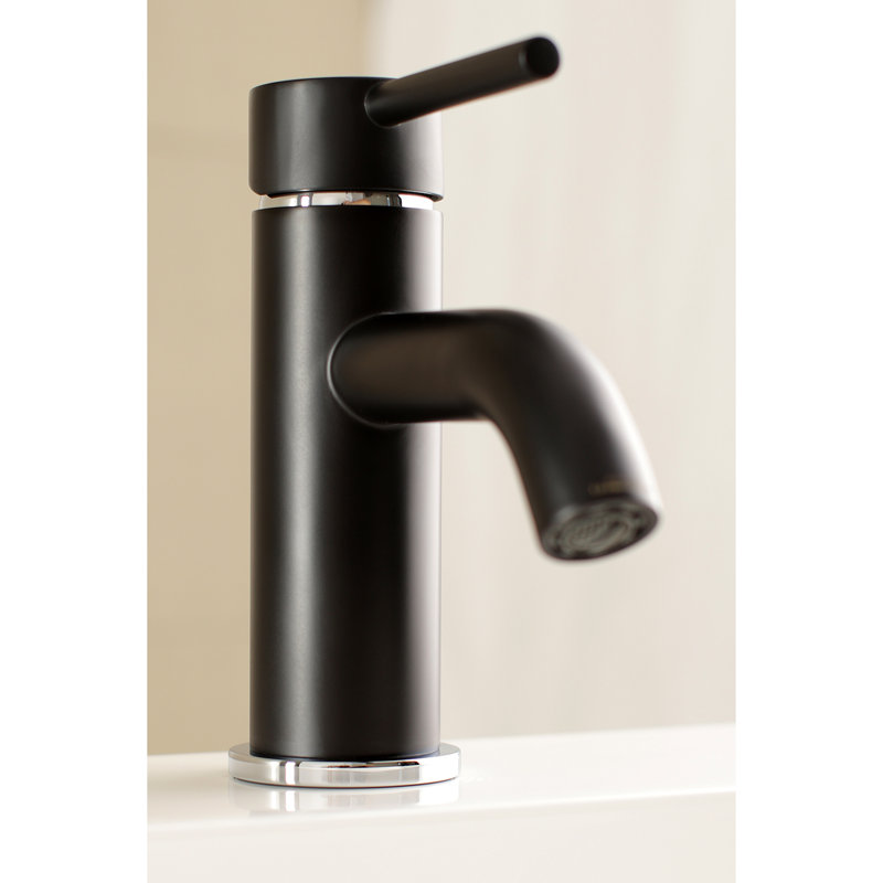 Robinet pour salle de bain à poignée simple et un trou à fixation sur comptoir et bonde mécanique Kingston Brass Concord