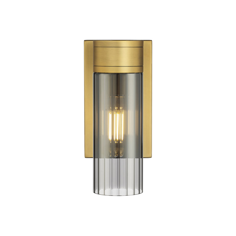 Applique murale 11 po Empire, Laiton brossé, Plaqué couleur fumée, H 9,5 po x l 5,5 po x P 3,13 po