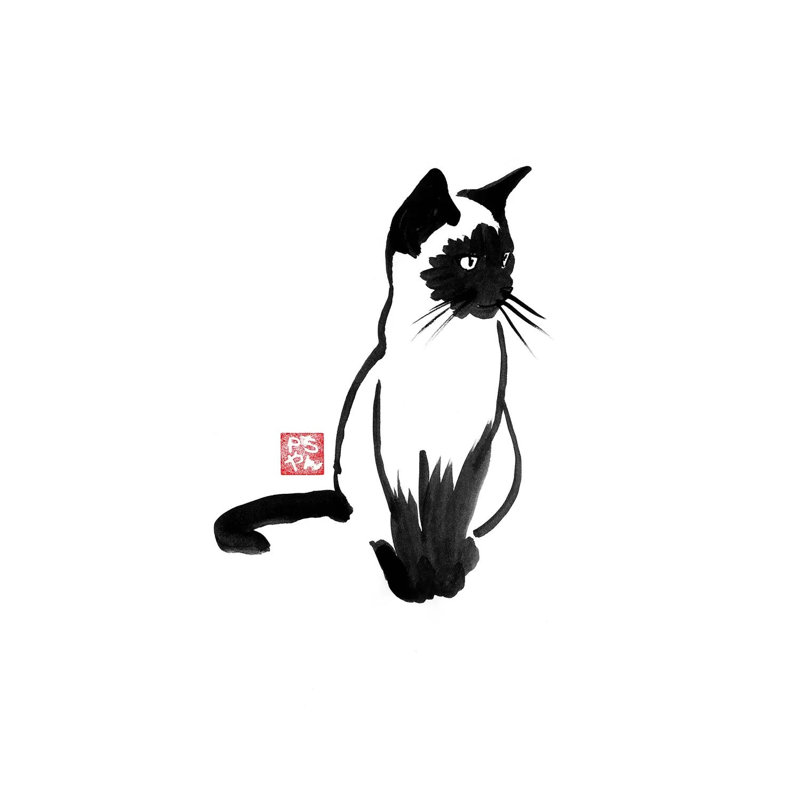 Siamois by Péchane - Print on Canvas, Wrapped Canvas, 66.04 cm H x 45.72 cm W x 1.91 cm D