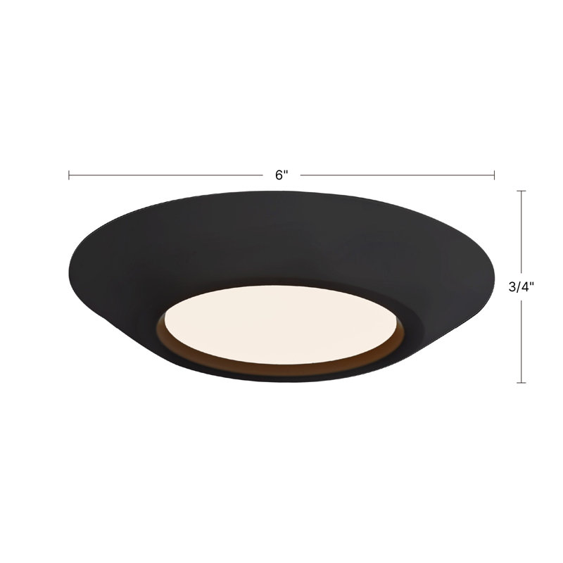 Weylo 5-in Black dimmable LED Flush Mount, Matte Black