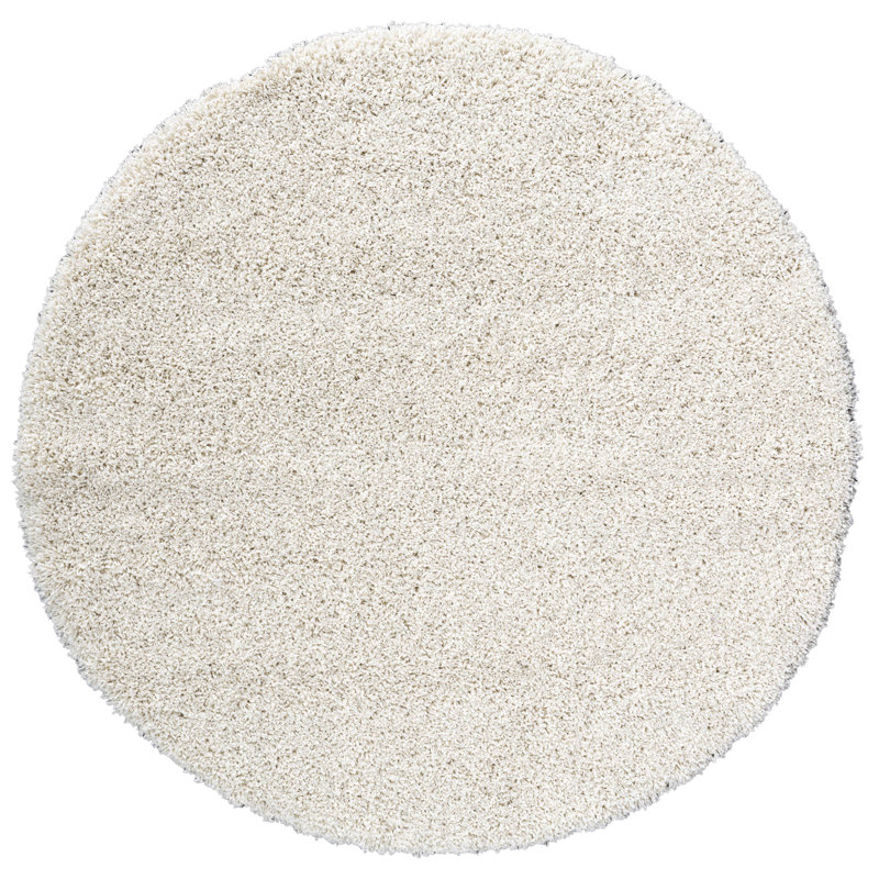 Parsegh Solid Colour Shag Area Rug, Round 160cm