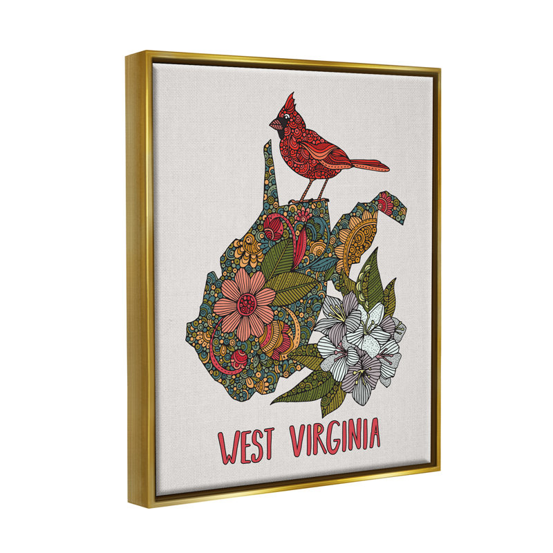 «West Virginia State Cardinal», détail floral par Valentina Harper, H 31 po x l 25 po x P 1,7 po