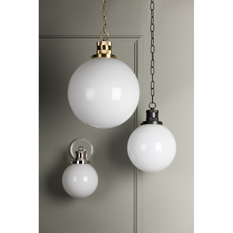 BEVERLY Pendant by ZIO & SONS, Aged Brass, 14.75" H x 10" W x 10" D