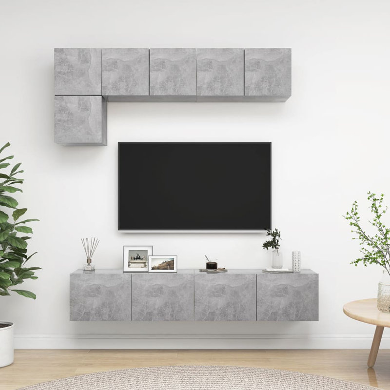 Azaylah Unfinished Floating Entertainment Centre for TVs up to 32", Concrete Grey