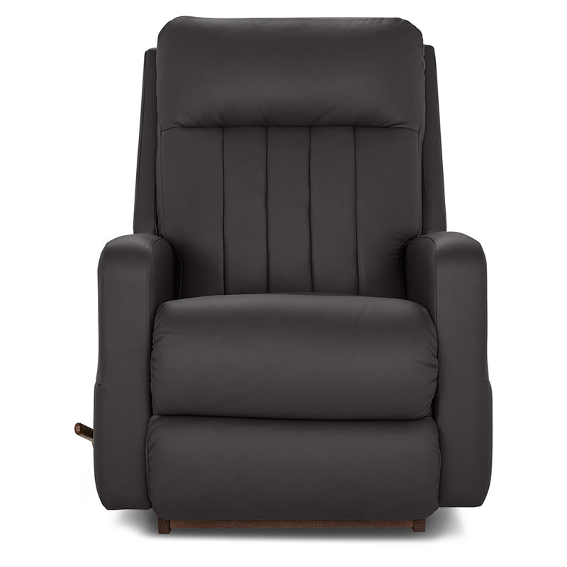 Fauteuil inclinable manuel en cuir Finley, Gris