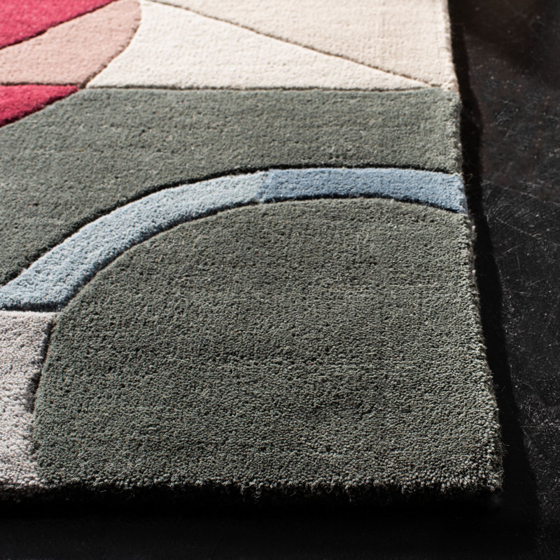 Charbonneau Drive Hand Tufted Wool Abstract Rug, Rectangle 5' x 8'