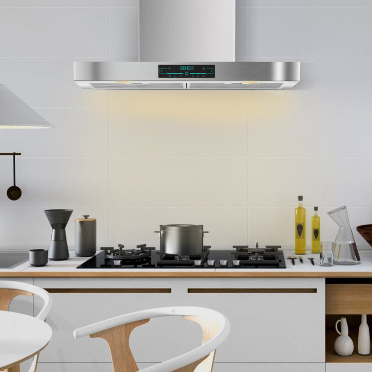 Velivi 30" 900 Cubic Feet Per Minute Convertible Wall Mount Range Hood with Mesh Filter and Light Included
