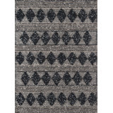 Andes Geometric Area Rug in Charcoal/Beige