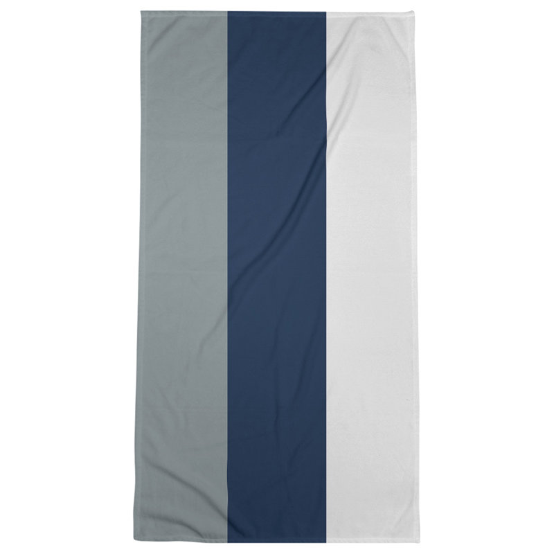 Bath Towel, Navy/Silver/Light Gray