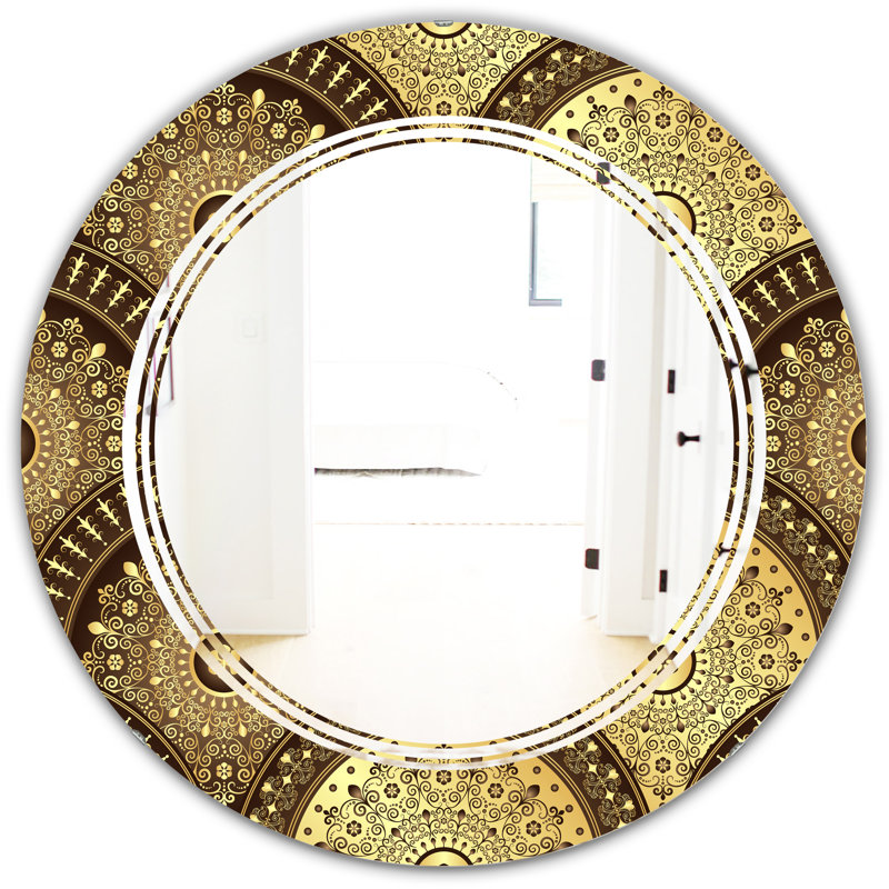 Miroir mural moderne sans cadre i à motif circulaire triple c, H 31,5 po x l po