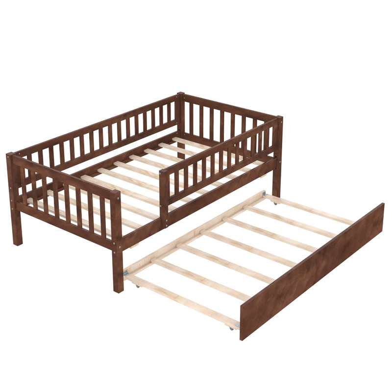 Miesner Kids Twin Daybed with Trundle, Walnut
